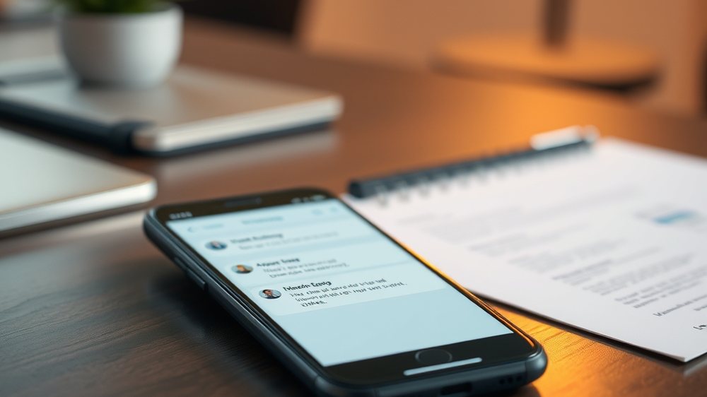 Phone with notifications showing inbound leads arriving in real time